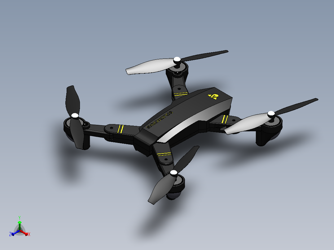 低空四轴无人机正等轴测图