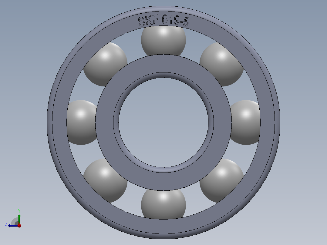 滚珠轴承-SKF BALL BEARING 619-5 5x13x4右视图