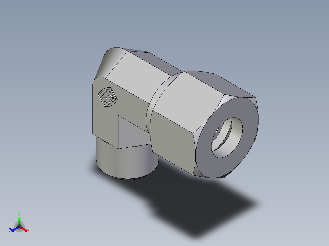 卡套式工业通用硬管接头EO_Male_stud_elbow_WE12SR71主视图
