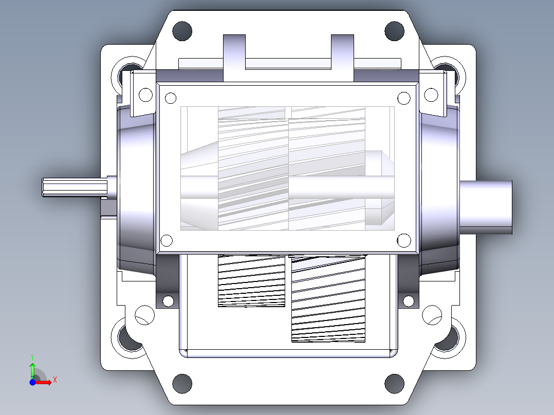 girbox二级斜齿轮箱前视图