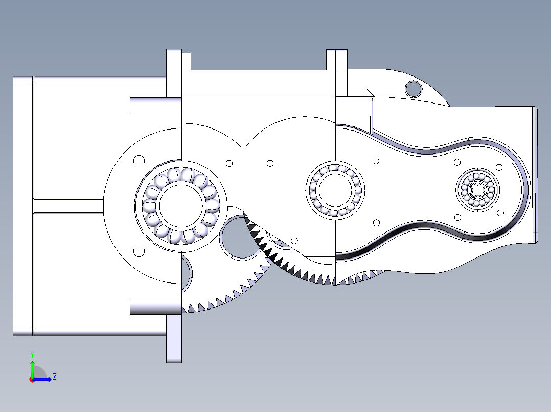 girbox二级斜齿轮箱左视图