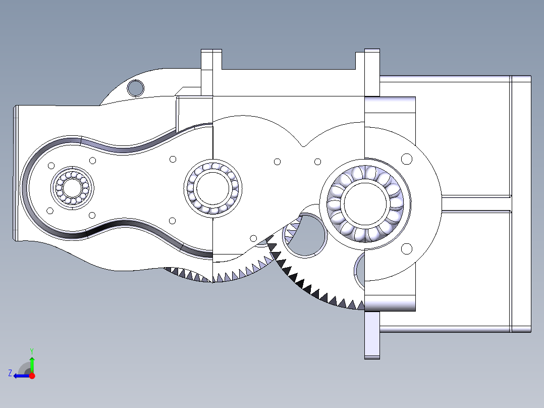 girbox二级斜齿轮箱右视图