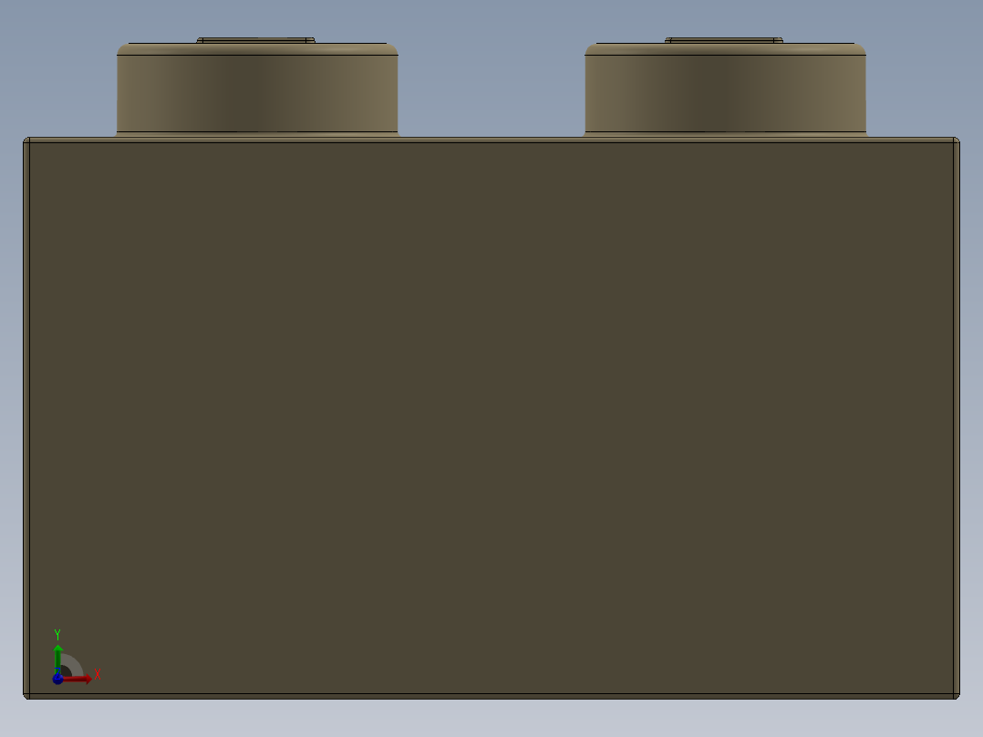 乐高套装 4421基本积木-4109995 - 3004 Brick Yellow -Tan Brick 1 x 2.SLDPRT前视图