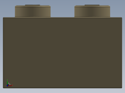 乐高套装 4421基本积木-4109995 - 3004 Brick Yellow -Tan Brick 1 x 2.SLDPRT前视缩略图