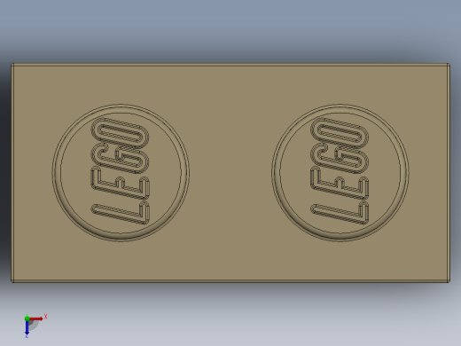 乐高套装 4421基本积木-4109995 - 3004 Brick Yellow -Tan Brick 1 x 2.SLDPRT俯视缩略图