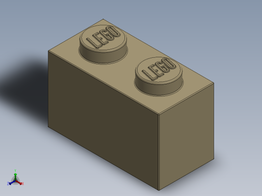 乐高套装 4421基本积木-4109995 - 3004 Brick Yellow -Tan Brick 1 x 2.SLDPRT正等轴测缩略图
