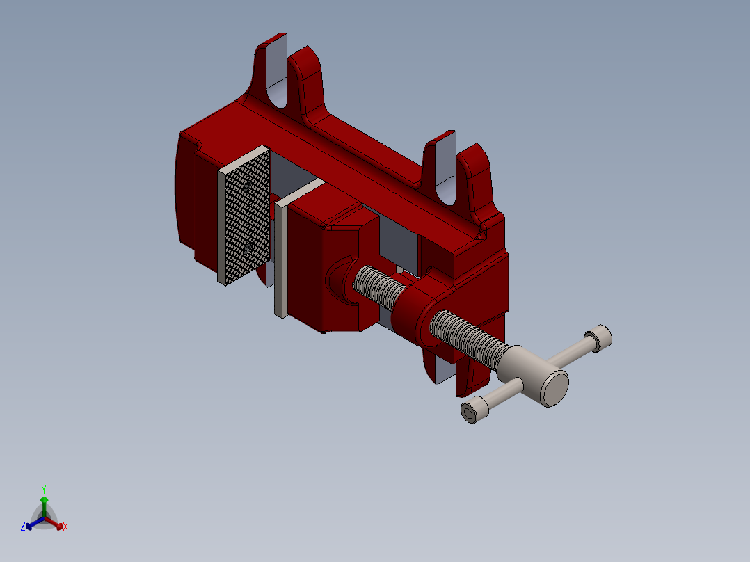机器虎钳正等轴测图