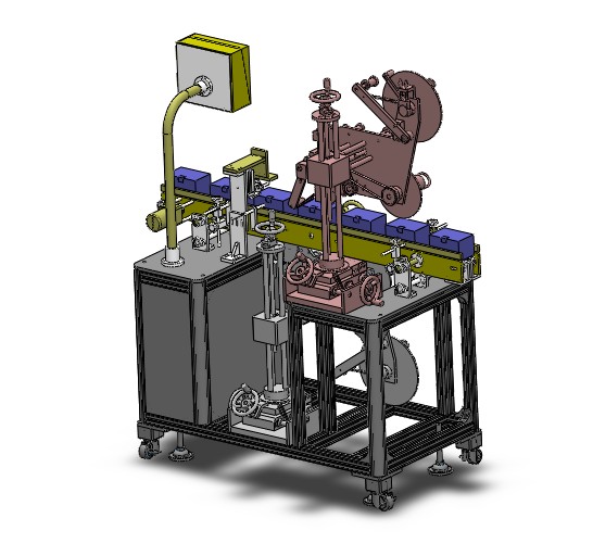 全自动纸盒贴标机 3D图纸 非标自动化设备3D图纸3D模型