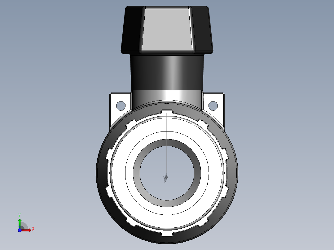 PVC公制管件-40 Ball valve前视图
