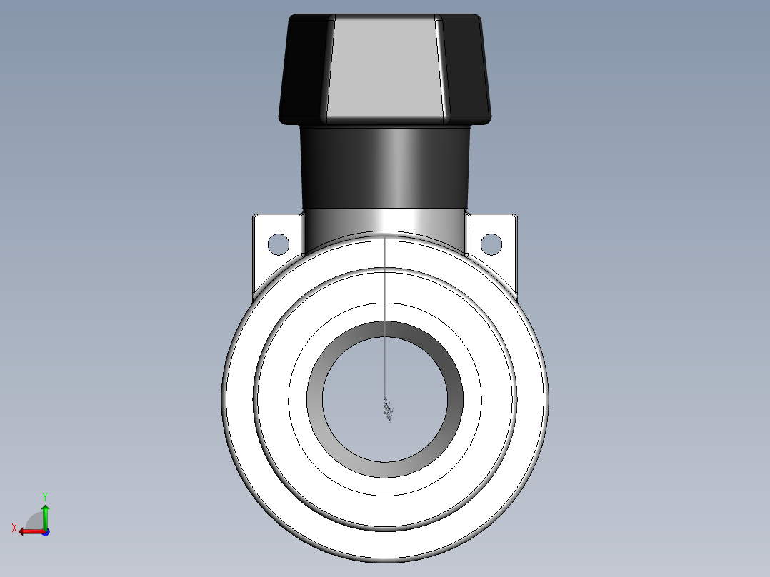 PVC公制管件-40 Ball valve后视图