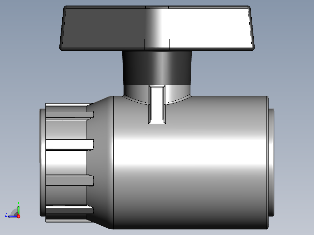 PVC公制管件-40 Ball valve右视图