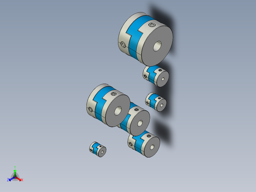 各种十字滑块型联轴器=943126==100正等轴测图