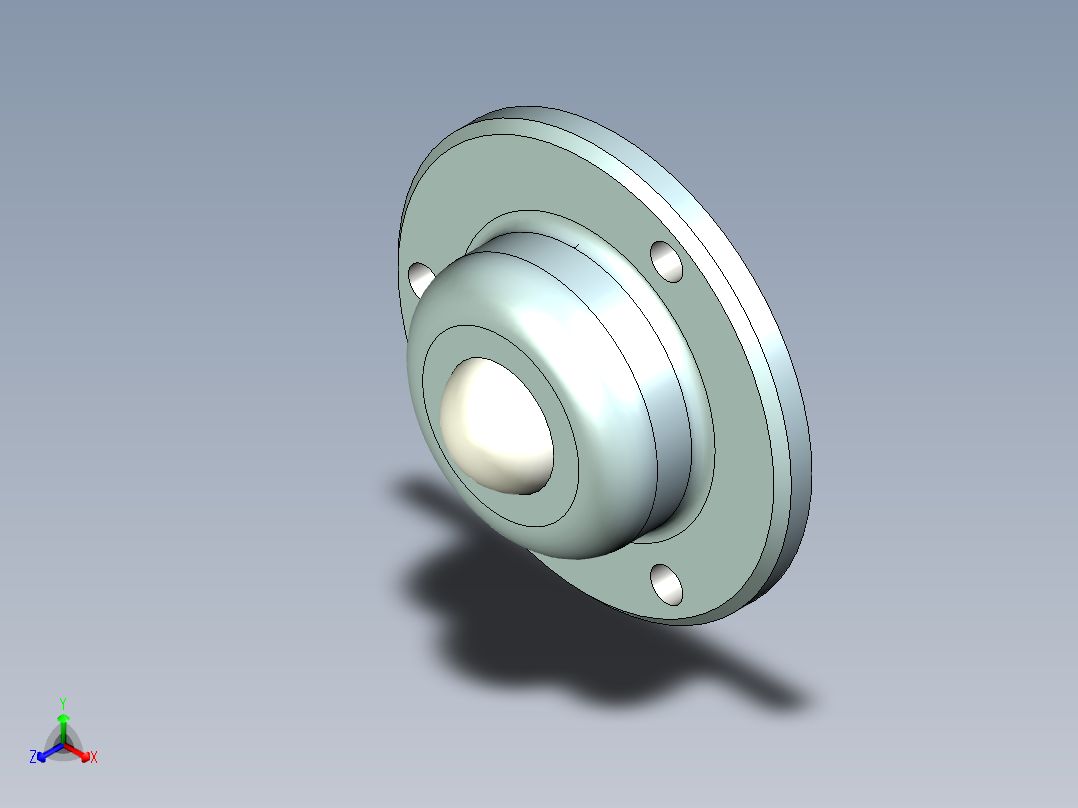 萬向滾珠57-3D多系列多零件图纸模型主视图