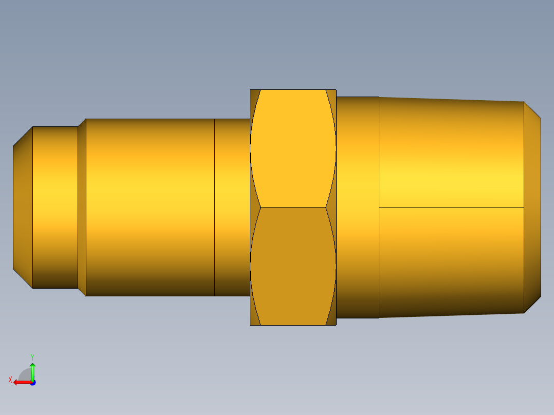 扩口式工业通用硬管接头Male Connector 48F-3-2后视图