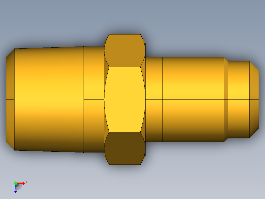 扩口式工业通用硬管接头Male Connector 48F-3-2俯视图