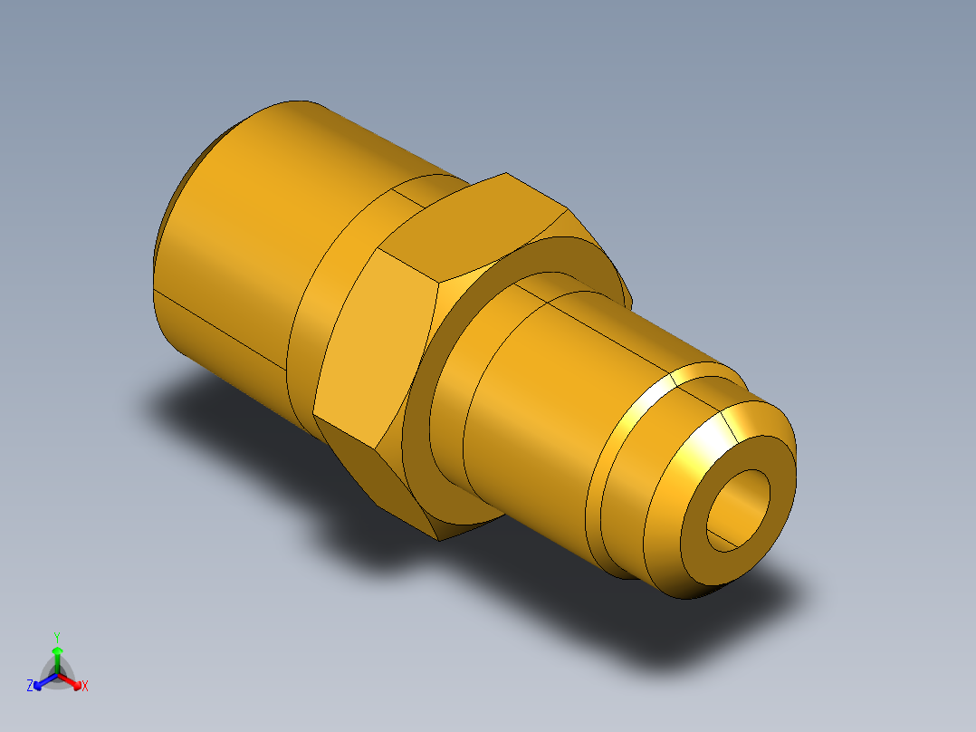 扩口式工业通用硬管接头Male Connector 48F-3-2正等轴测图