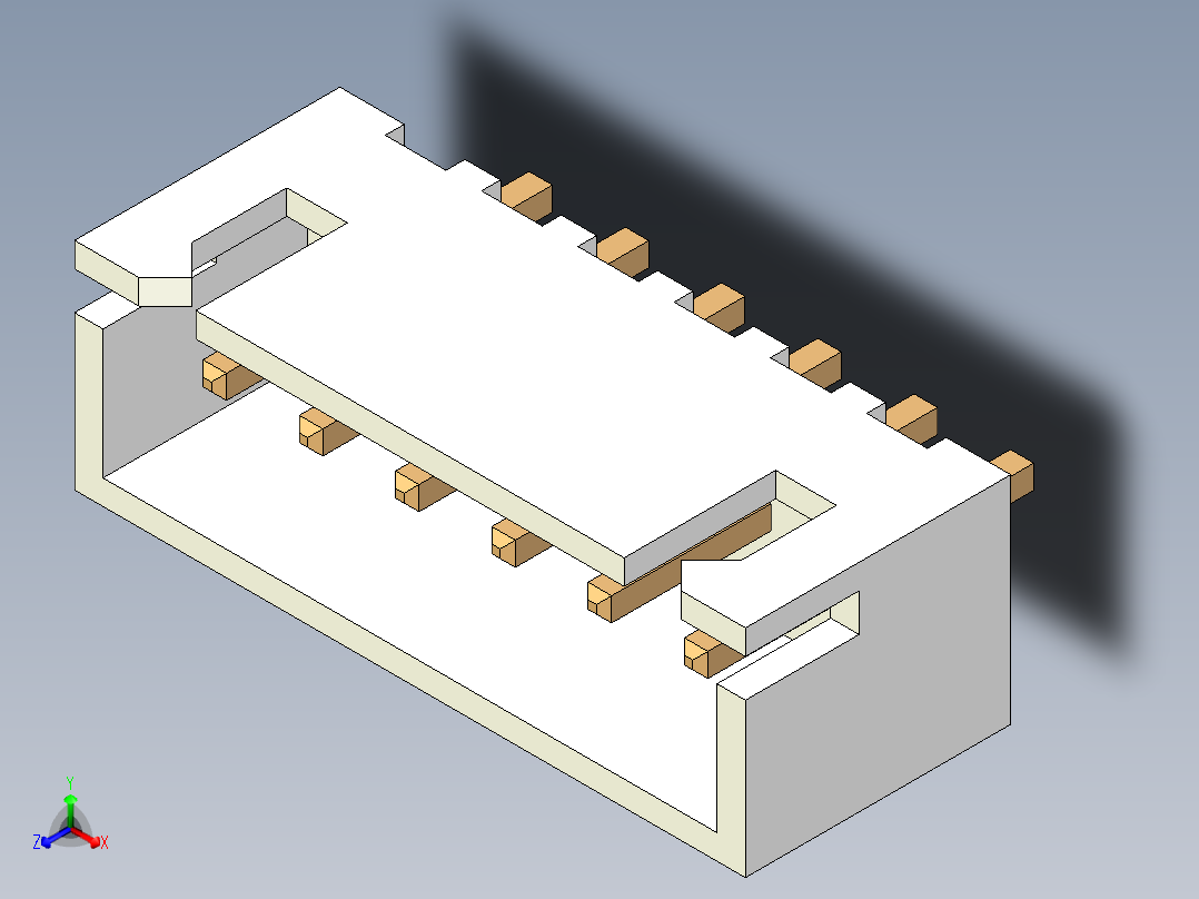 JST 2.54 2P - 6P正等轴测图