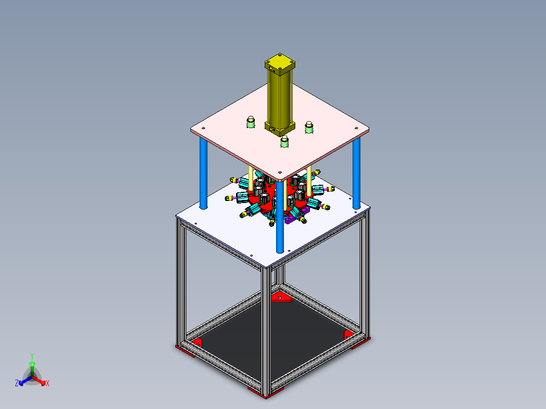 全自动压扣机（sw18可编辑+工程图）正等轴测图