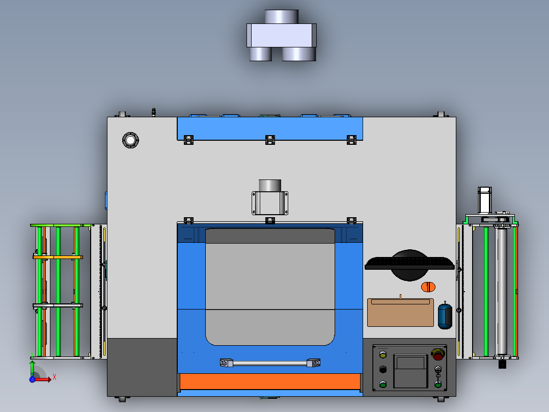 激光切割机GN750-550（sw20可编辑+cad）前视图