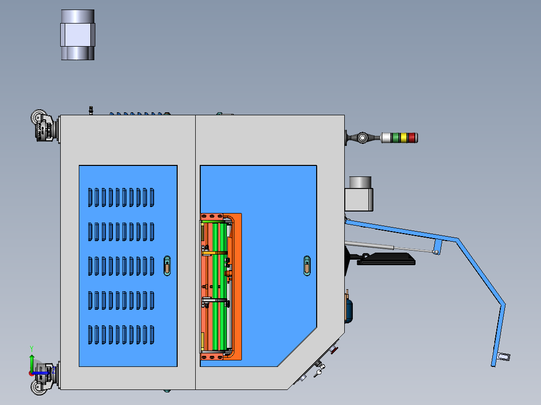 激光切割机GN750-550（sw20可编辑+cad）左视图