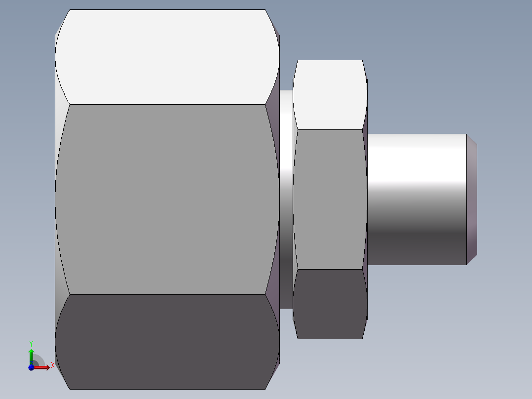 直通变径接头、2D-12-24前视图