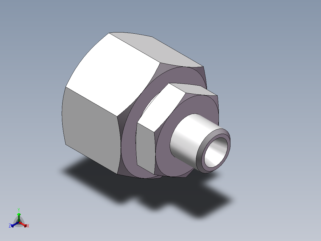 直通变径接头、2D-12-24正等轴测图