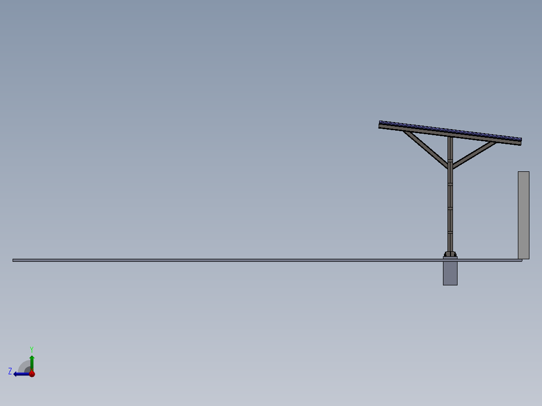 两轮车停车棚右视图