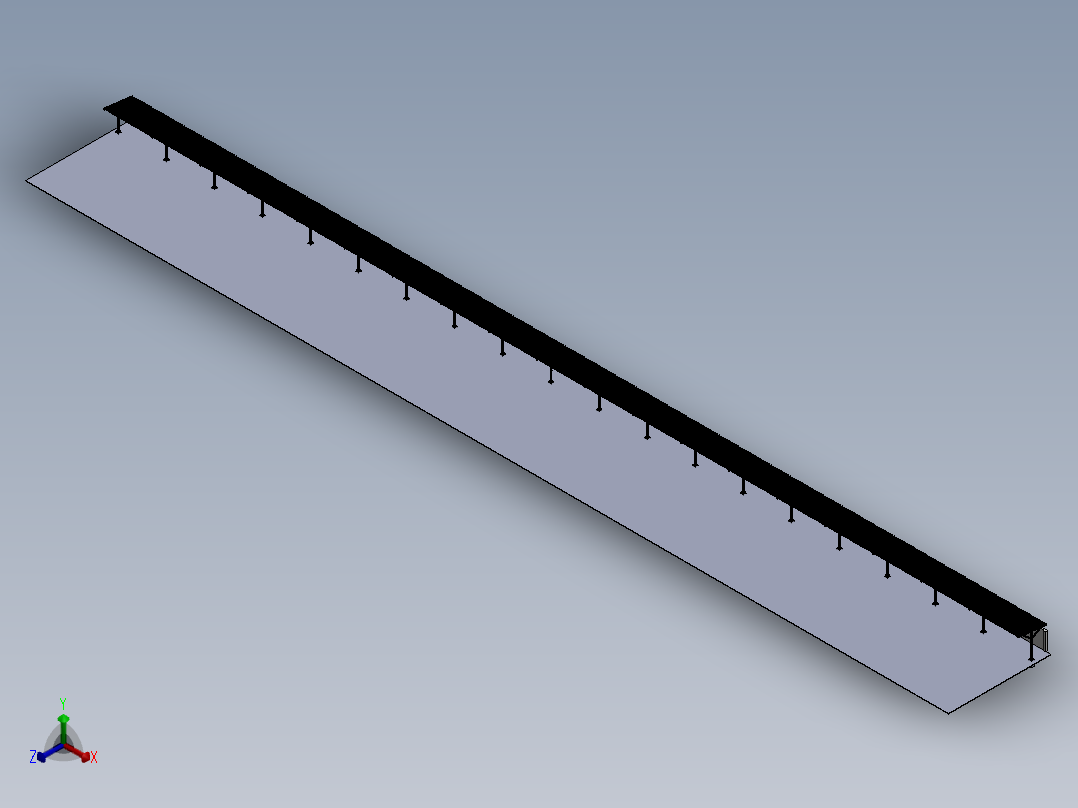 两轮车停车棚正等轴测图