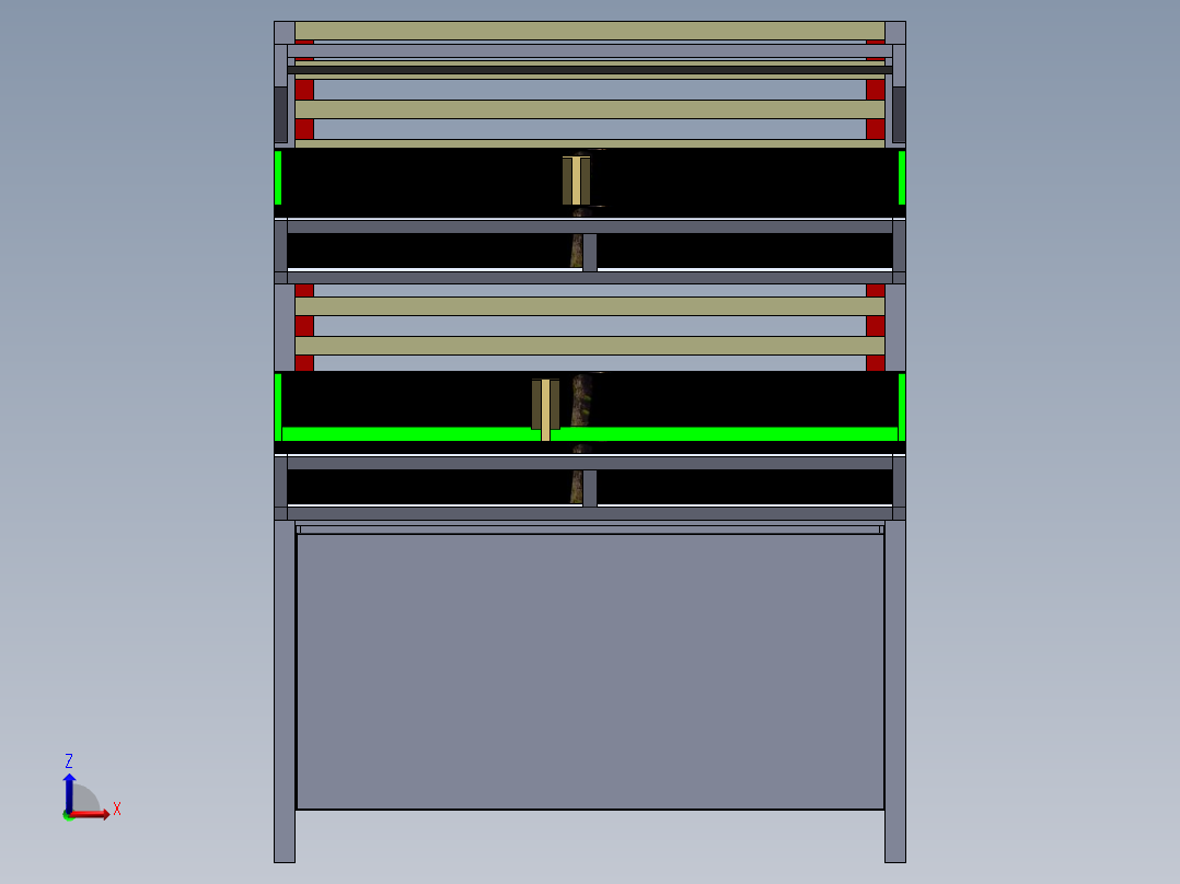 货架、双层蔬果架前视图