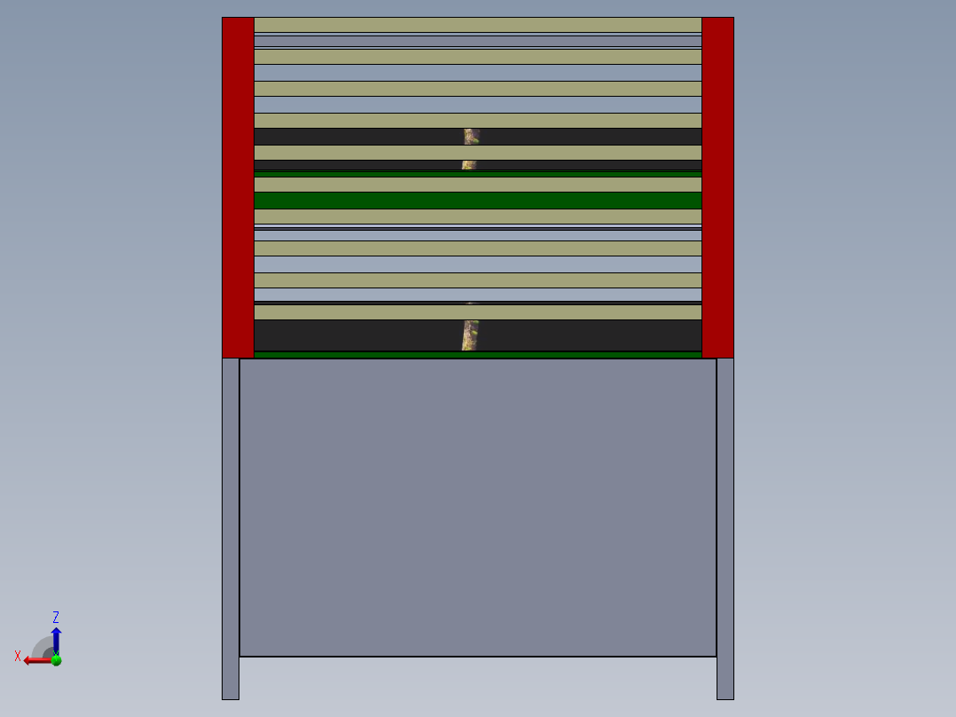 货架、双层蔬果架后视图