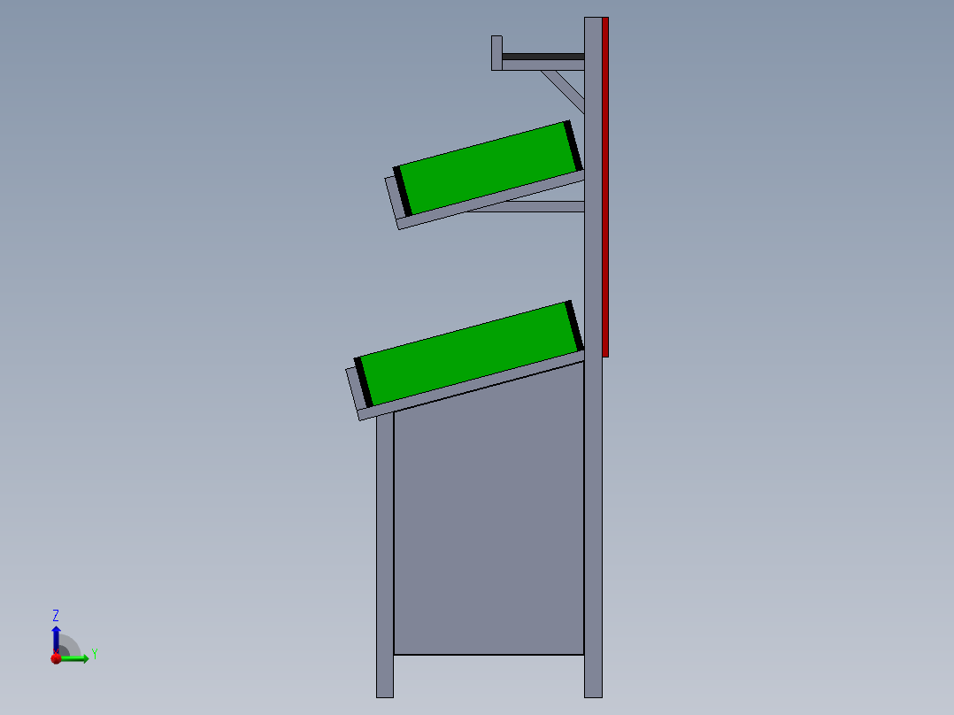 货架、双层蔬果架右视图