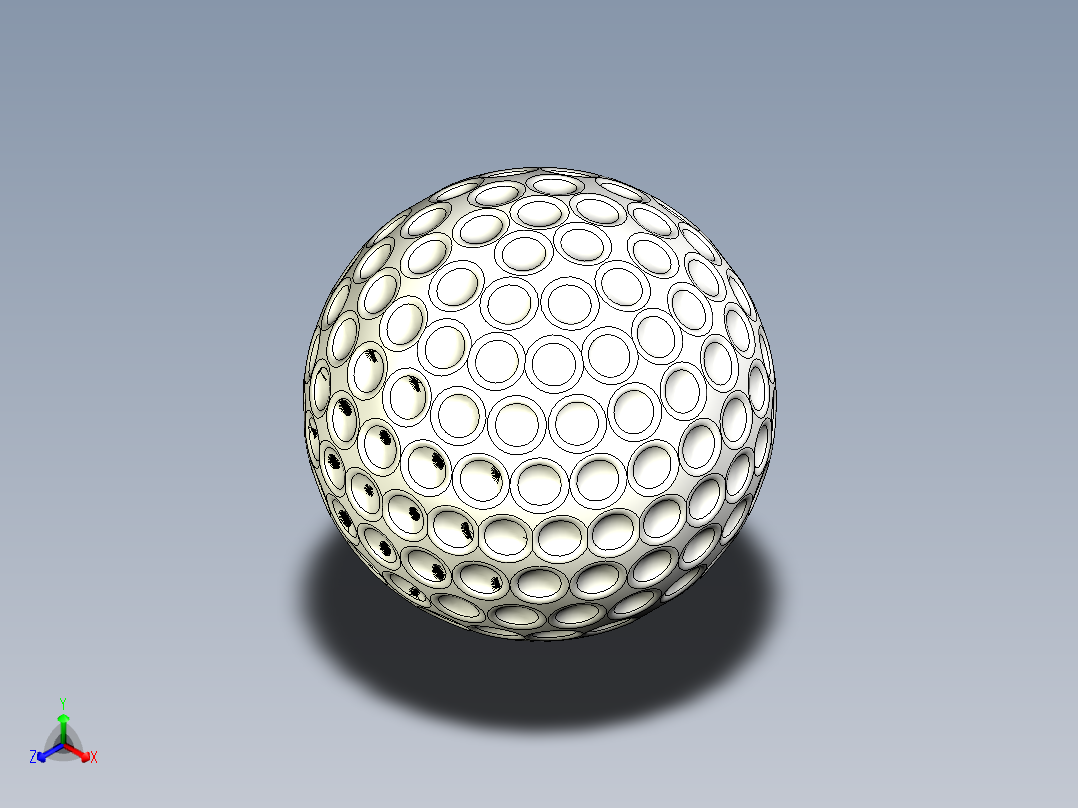 高尔夫球、高尔夫球小车、高尔夫球装备golf-ball-3d-model SW IGS.zip正等轴测图