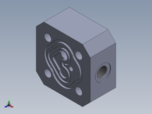 液压齿轮泵箱正等轴测缩略图