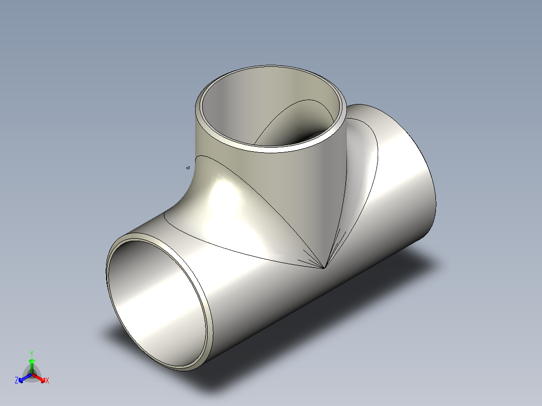B3004518-2_ 等径三通 Schedule 10S主视图