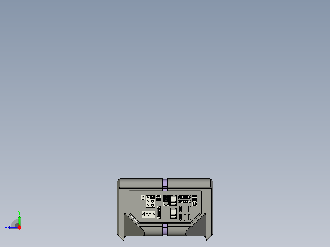 计算机机箱右视图