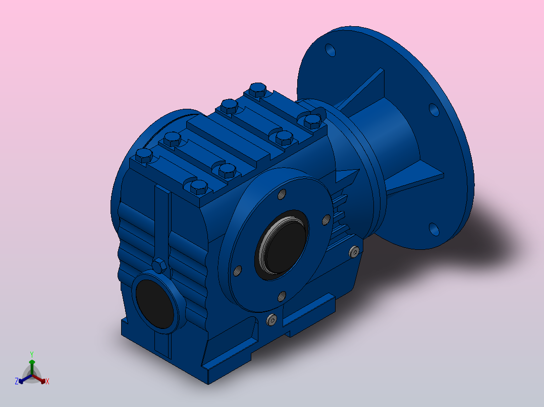 SAZ67ZP蜗轮蜗杆减速机SAZ67-13.27-M1-B-Φ40-P100主视图