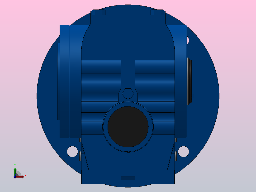 SAZ67ZP蜗轮蜗杆减速机SAZ67-13.27-M1-B-Φ40-P100前视图