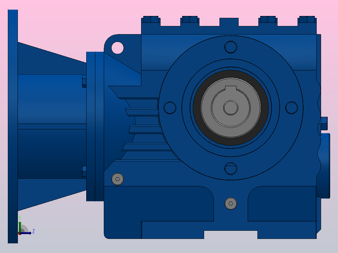 SAZ67ZP蜗轮蜗杆减速机SAZ67-13.27-M1-B-Φ40-P100左视图