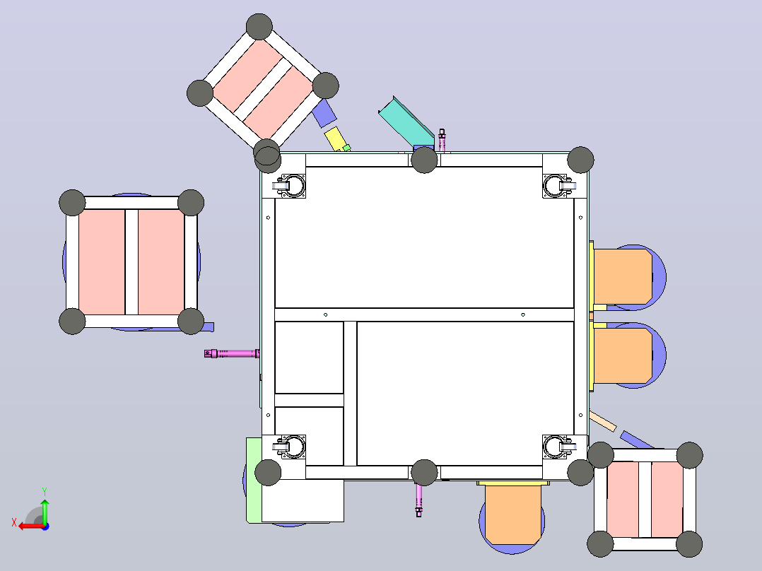 开关组装机设备3D图后视图