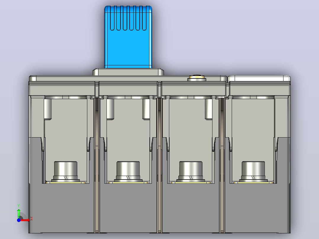 NM5LE-400 4P剩余电流动作断路器三维模型202401前视图