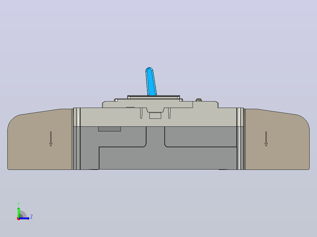 NM5LE-400 4P剩余电流动作断路器三维模型202401左视图