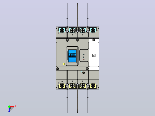 NM5LE-400 4P剩余电流动作断路器三维模型202401俯视缩略图