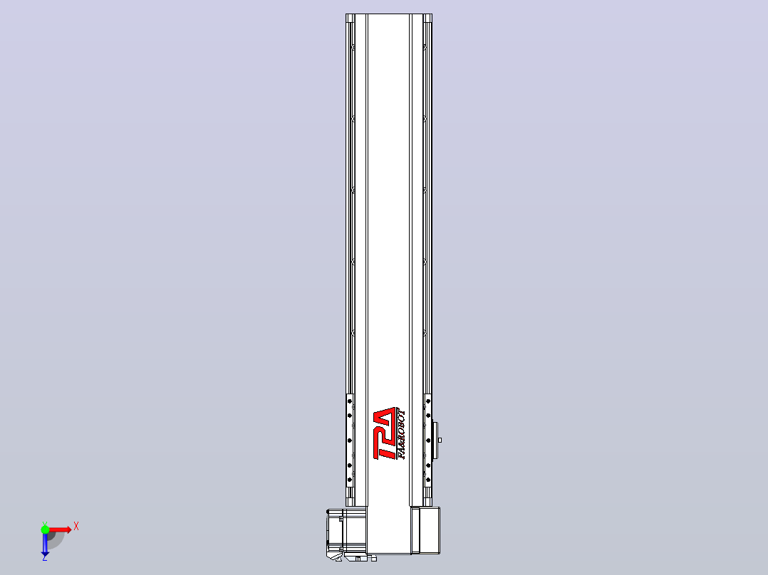 皮带直线轴半封闭可选导轨TPA-HNB-120D-110-L450-RP-C-P40-N3俯视图