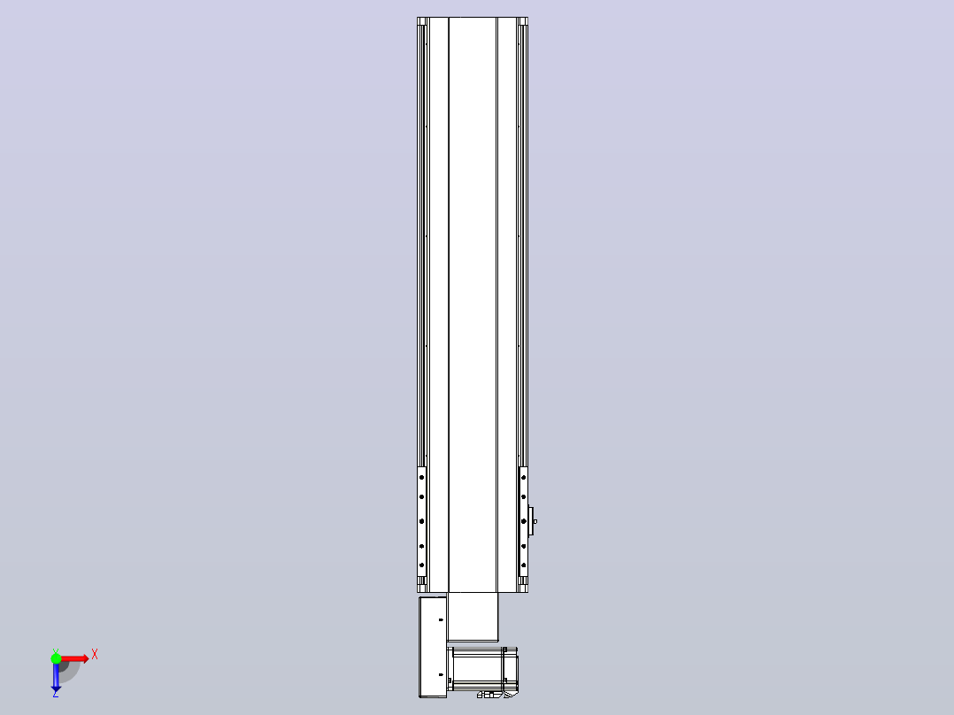 皮带直线轴半封闭可选导轨TPA-HNB-202D-140-L700-ML-Y-P75-N3俯视图