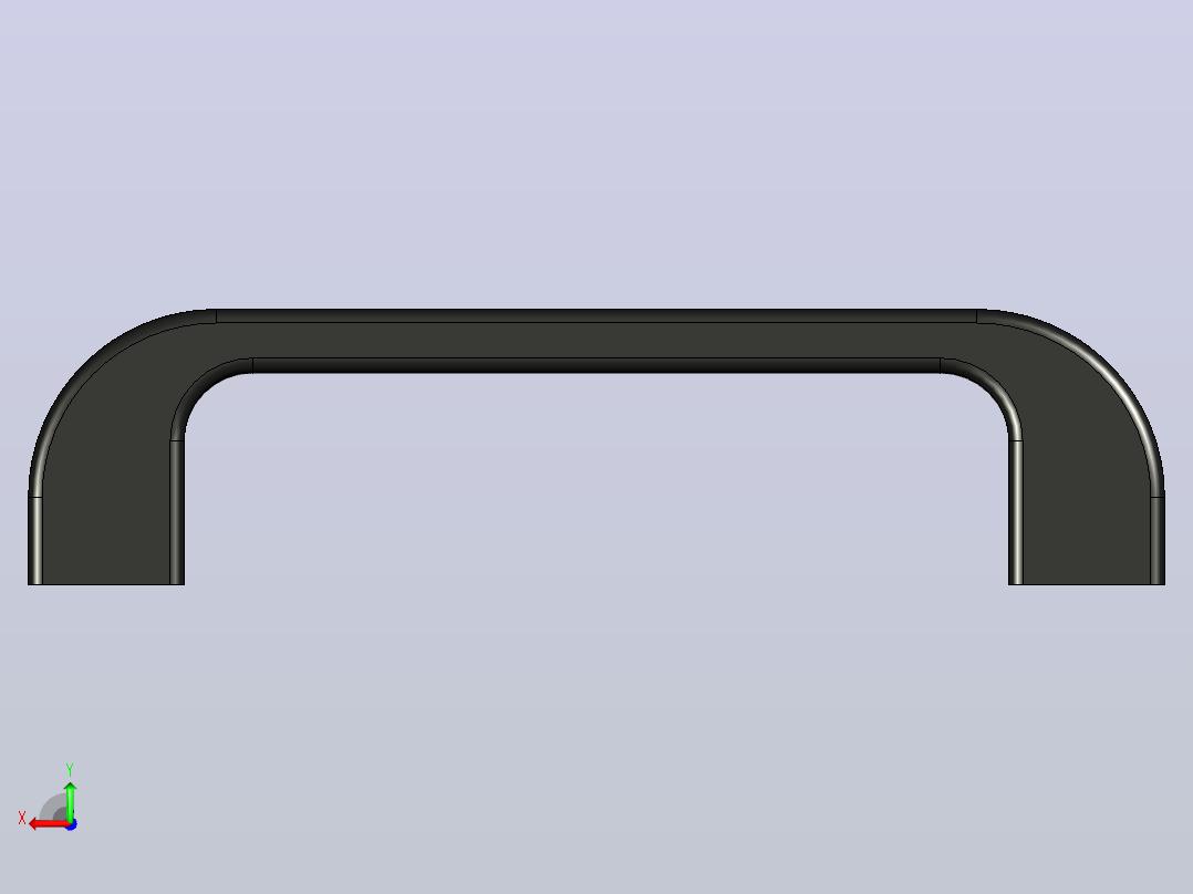 用于铝型材的门把手165mm后视图