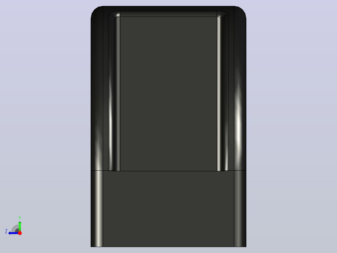 用于铝型材的门把手165mm右视图