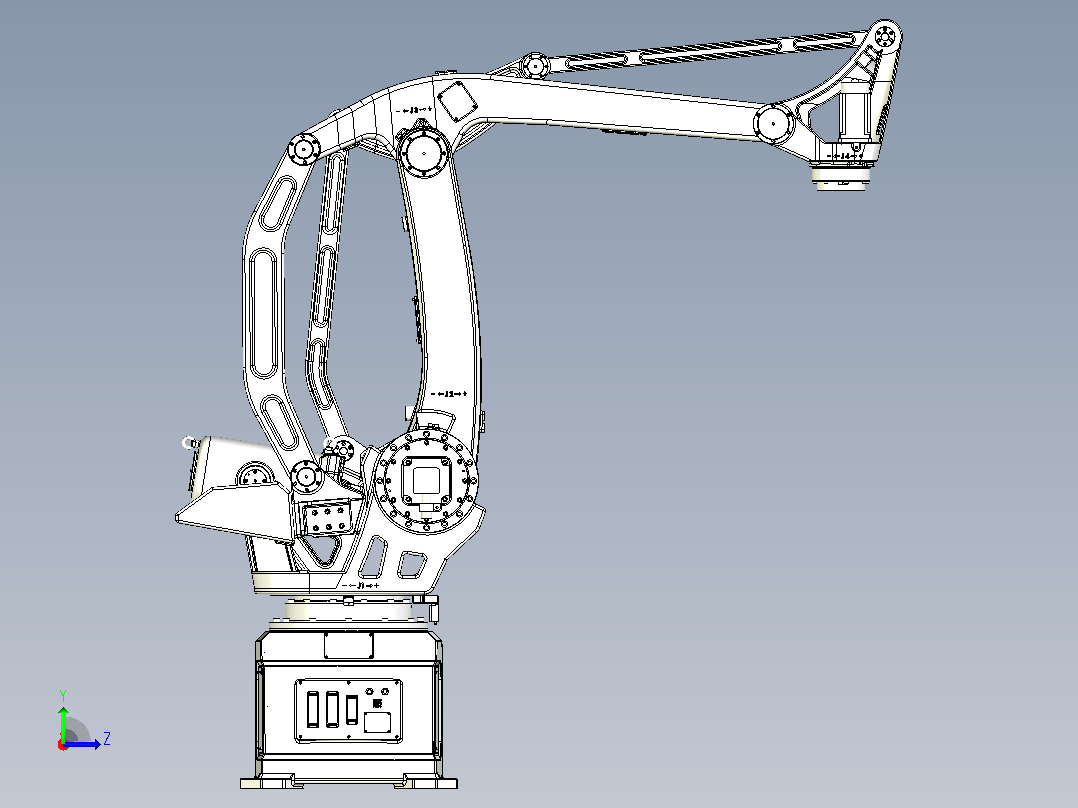 SRB300码垛机器人三维模型图纸左视图