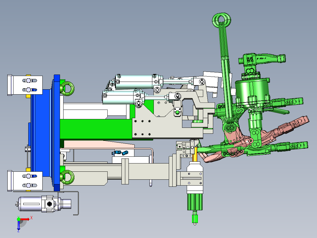 调整焊接夹具设备 俯视图