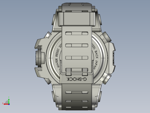CASIO g661卡西欧手表模型3D图纸 STEP格式后视缩略图