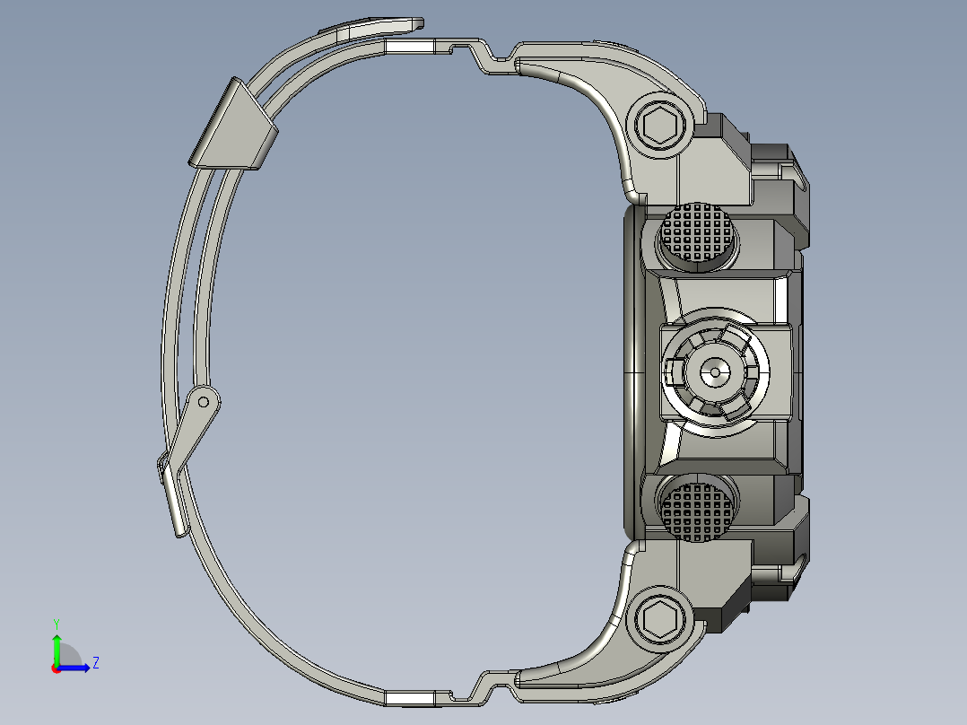 CASIO g661卡西欧手表模型3D图纸 STEP格式左视图